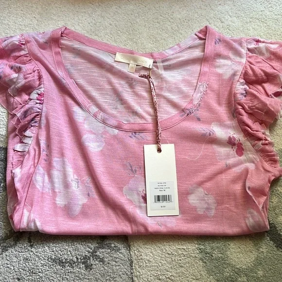 LoveShackFancy Silvine Top in Baby Pink Clouds - Picture 2 of 7